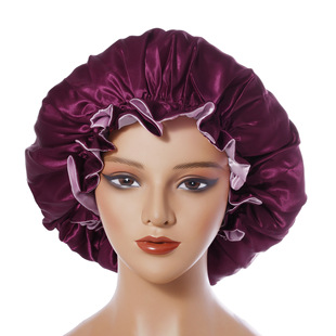 Double-layer Lace Nightcap Large Round Cap Chemotherapy Cap Hairdressing Cap Care Cap