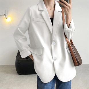 Small Suit Jacket Women's Korean Style Loose 2023 Spring and Autumn British Style Pink Short Instagram Style Suit Small Top
