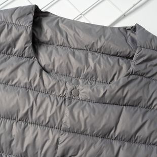 Pinghu Men's Autumn and Winter Round Neck down Liner Lightweight Collarless Warm Casual Vest Waistcoat Lightweight down Vest