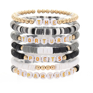 Cross-border Amazon Explosions Taylor Soft Pottery Bracelet Concert Peripheral Friendship Letters Xiaomi Beaded Bracelet