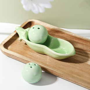 European and American gift creative pea ceramic seasoning jar wedding return green ceramic jar gift box factory wholesale