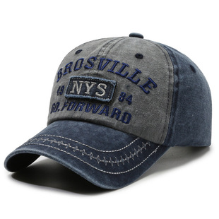 New Washed Cotton Letter Embroidered Baseball Cap Outdoor Sunscreen Cap Fashion Personality Trendy Men and Women Couple Cap