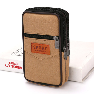 New 7-inch mobile phone bag canvas belt waist bag running mobile phone waist bag wear-resistant construction site mobile phone bag waist bag wholesale