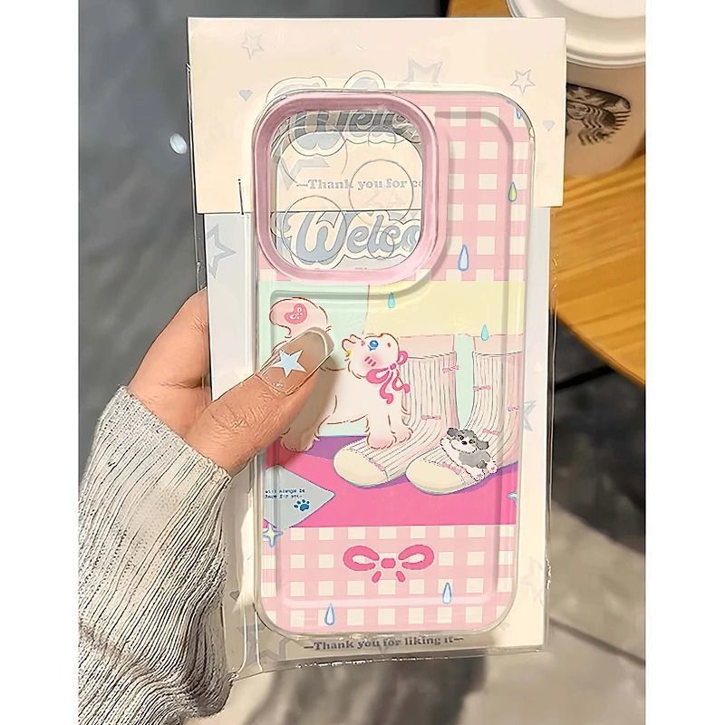 Checkered cat design for Apple iPhone 17, iPhone 16 Pro Max soft case, 15 stylish design, 14 cute pink, 13