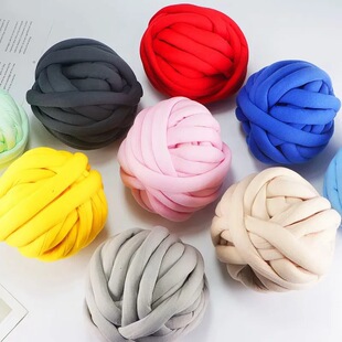 Core-filled cotton coarse cotton fabric sliver blanket wool core-spun yarn thread cardamom cotton candy cloud bag diy hand-woven