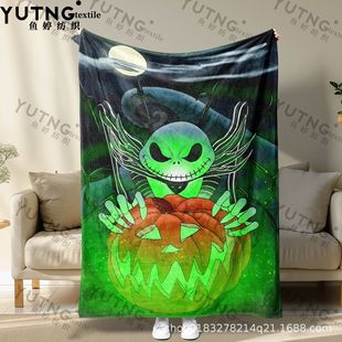 Digital printed flannel blanket Halloween series, Halloween series, cross-border supply