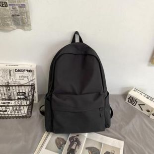 Solid Color Large Capacity Schoolbag Junior High School Students Senior high school College Students Unisex Korean Simple All-match Backpack Orchid