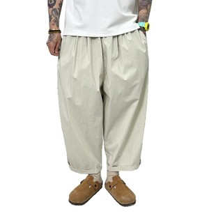 Summer high quality Men's Japanese Style Wide Edition Nine-point Torre Pants Trendy Brand Solid Color Loose Three-dimensional Niche Vintage All-match