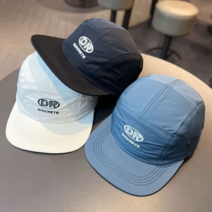 Summer Retro Japanese Tooling Quick-drying Plaid Flat Eave Wide Eave Outdoor Sports Men's and Women's Sunshade Sunscreen Baseball Cap