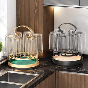 Daifa Water Cup Storage Rack Tea Cup Shelf Glass Cup Draining Rack Tray for Cup Household Living Room Cup Rack