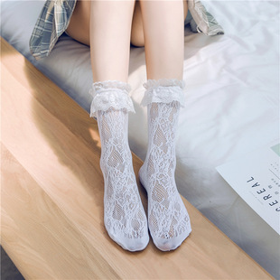 Popular lace lace lace socks women's sweet Japanese cute pile socks JK lolita lolita mid-calf length socks