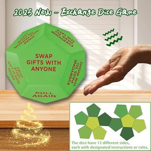 Трансграничный новый Santa Swap Gift Exchange Dice Многоугольные кости