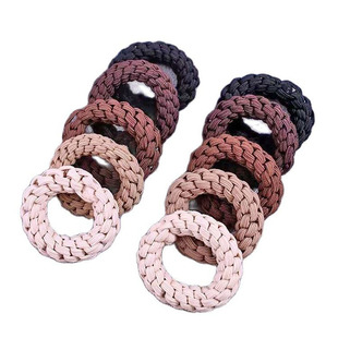 Coffee milk tea color Korean style new donut handmade rubber band Simple Twist fashion high elastic hair ring hair accessories