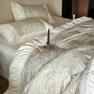 It's beautiful! French princess style 100 long staple cotton sanding four-piece cotton cotton bed sheet quilt cover 4-piece set