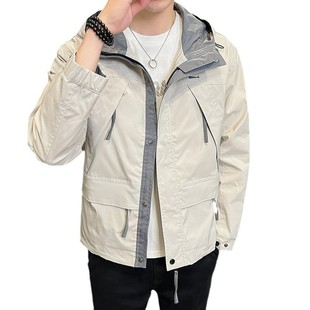 Men's Korean Style Spring and Autumn Hooded Jacket Men's Casual Clothes 2025 New Outdoor Jacket