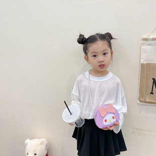 Cute cartoon plush little girl messenger bag fashionable western style super cute trendy mobile phone bag Japanese style coin purse bag for women