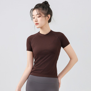Summer New T-shirt Sports Quick-drying Yoga Suit Short-sleeved Top Slim-fit Sports Fitness Round Neck Tight Breathable Suit