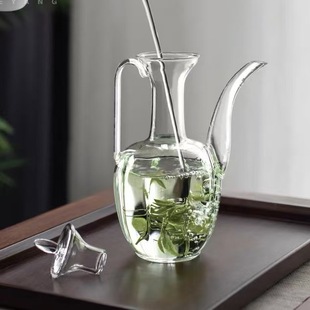 Transparent Imitation Song Pot Glass Imperial Concubine Pot High Borosilicate Glass Green Teapot Electric Ceramic Stove Tea Boiling Xiaoqing Orange Teapot
