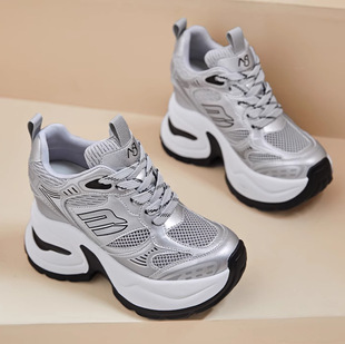 Женские кроссовки Dad Shoes весна-лето 2025, новые, дышащие, сетчатые, спортивные, универсальные, на толстой подошве, внутренний рост 10 см