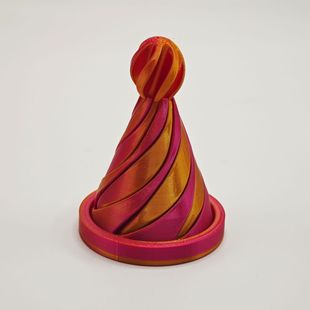 3D Printing Rotatable Christmas Hat Push Music Leisure Decompression Adult Creative Toys Rainbow Color Pile Music