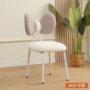 Simple Rotatable Cream Style Dressing Stool Internet-popular Creative Design Cute Girl Bedroom Home Backrest Makeup Chair