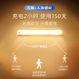 led human body induction light bar magnetic absorption lamp cabinet lamp wardrobe wine cabinet shoe cabinet usb induction night light strip charging