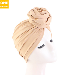 European and American Fashion Rose Stretch Hood Ethnic Hat Retro Fashion Hat Bag Hood JDT-480