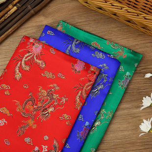 Brocade Dragon and Phoenix Thickened Soft Satin Chinese Style Children's Festive Bride Tang Dress Cheongsam Clothing Fabric