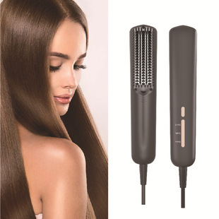 Foreign Trade Cross-Border Factory Direct Sales Hair Straightening Comb Hair Straightener 3-Speed Temperature-Controlled Straight and Curling Dual-Use Electric Comb Led Display