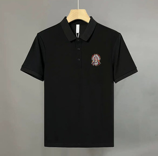 Summer popular fashion brand men's thin short sleeve Polo shirt youth fashion printing casual design lapel T-shirt