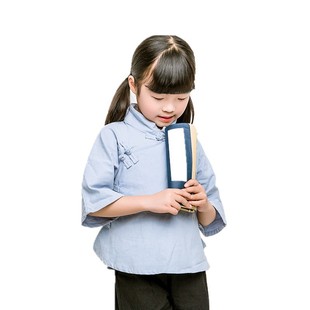 2024 Children's Wear New Girls' Spring Republic of China Style Children's Hanfu Cotton Baby Retro Chinese Style Buckle Top