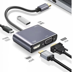 Трансграничный концентратор типа C для концентратора HDMI VGA четыре-в-одном USB-C многоинтерфейсная док-станция