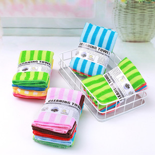 Kitchen scrubbing bowl cloth trimming cloth pure polyester cleaning towel color embossed printed square towel absorbent lint-free Wholesale