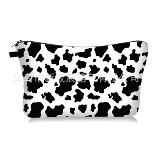 Cross-border hot-selling printed animal print cosmetic bag European and American style dairy cow print leopard print snake print ladies cosmetic bag wholesale