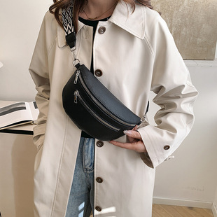 2025 New Wide Shoulder Strap Waist Bag Fashionable Commuter Western Style Women's Shoulder Bag Crossbody Bag All-match Ins Chest Bag Cross-border