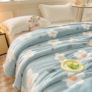 2024 cross-border new snowflake velvet printed thick double-sided blanket flannel sheets sofa air conditioning blanket wholesale