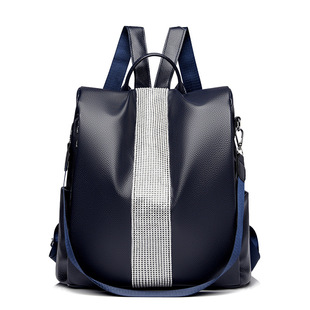 New PU Soft Leather Women's Backpack Large Capacity Diamond Commuter Backpack Simple Fashion Shoulder Travel Bag