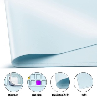 Silicone painting mat easy to clean children's graffiti mat multi-functional art mat with palette