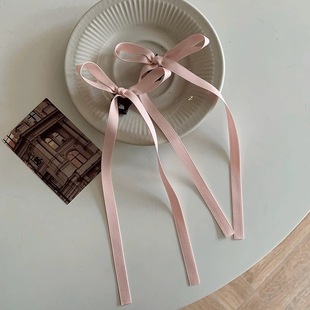 Ballet style bow ribbon pure desire sweet girl hair band grab clip advanced design sense small hairpin hair accessories wholesale