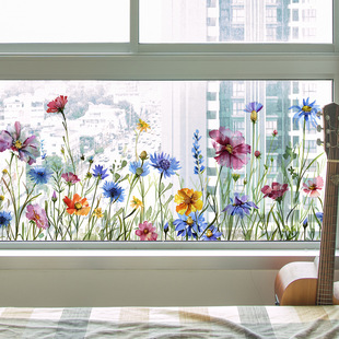 fun-W012 foreign trade watercolor flowers leaves bedroom living room home wall beautification wall stickers wholesale