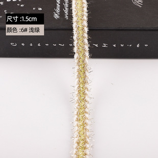Factory direct 1.5cm yarn-dyed color spot handmade DIY women's toy doll gold thread non-elastic decorative belt