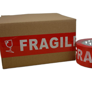 English Fragile Warning Tape 4.8cm Wide Orange Bottom Black Letter 6cm Wide English Other See Description