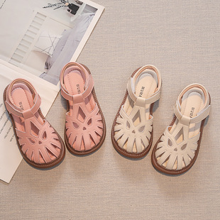 Children's Shoes Children's Toe Sandals 2023 New Style Western Style Vintage Princess Shoes Soft Sole Big Kids Baby Beach Shoes