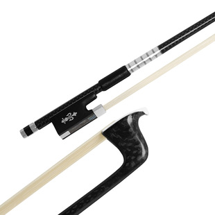 QA-23 Violin Bow Pure Horsetail Ebony Carved Colorful Beerback Octagonal Arch Rod Composite Flower Carbon Fiber Violin Bow