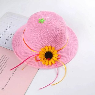 Children's hat summer Korean fashion wholesale sunscreen straw hat children's sun hat shaking sound with fisherman hat