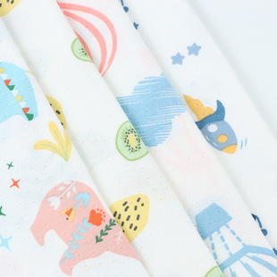 Summer Cool Bamboo Fiber Jersey Printed Bamboo Cotton Jacquard Idea Knitted Cartoon Baby Short-sleeved T-shirt Fabric