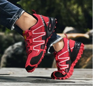 Outdoor plus size Mountaineering sneaker Men's Shoes Spring New Shock Absorption Sports Running Shoes Off-road Breathable Hiking Shoes