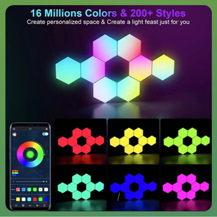✅Умный граффити-сшитый свет звуковой подбор света RGB светильник для внутренней отделки настенный светильник светодиодный квантовый сшитый свет