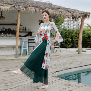 Classical Dance Clothes Han and Tang Dynasties Ancient Style Rhyme Vessel Clothes Elegant Chinese Folk Dance Performance Clothes Fairy Practice Clothes Set