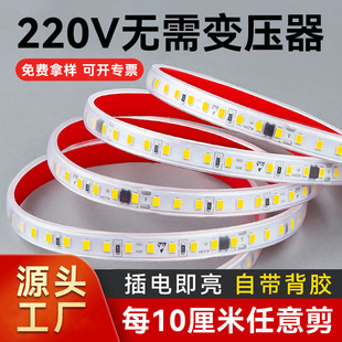 LED lamp strip self-adhesive silicone 2835 linear lamp outdoor waterproof type 220v high voltage light driver-free household